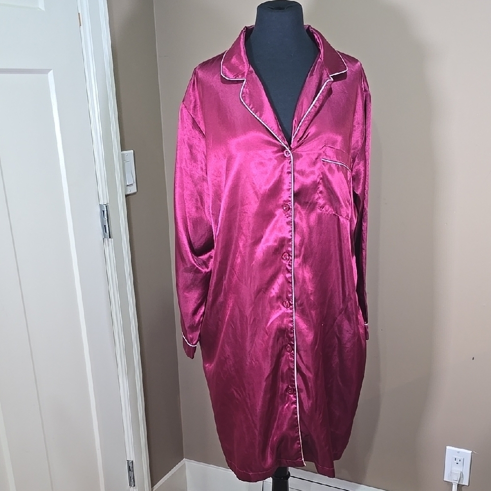 Women's Satin Pink Nightshirt